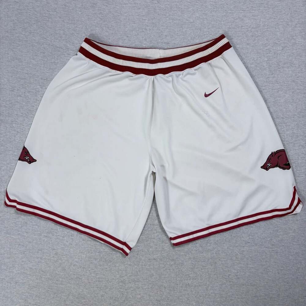 Nike Arkansas Razorbacks Basketball Shorts Size XXL White Burgundy